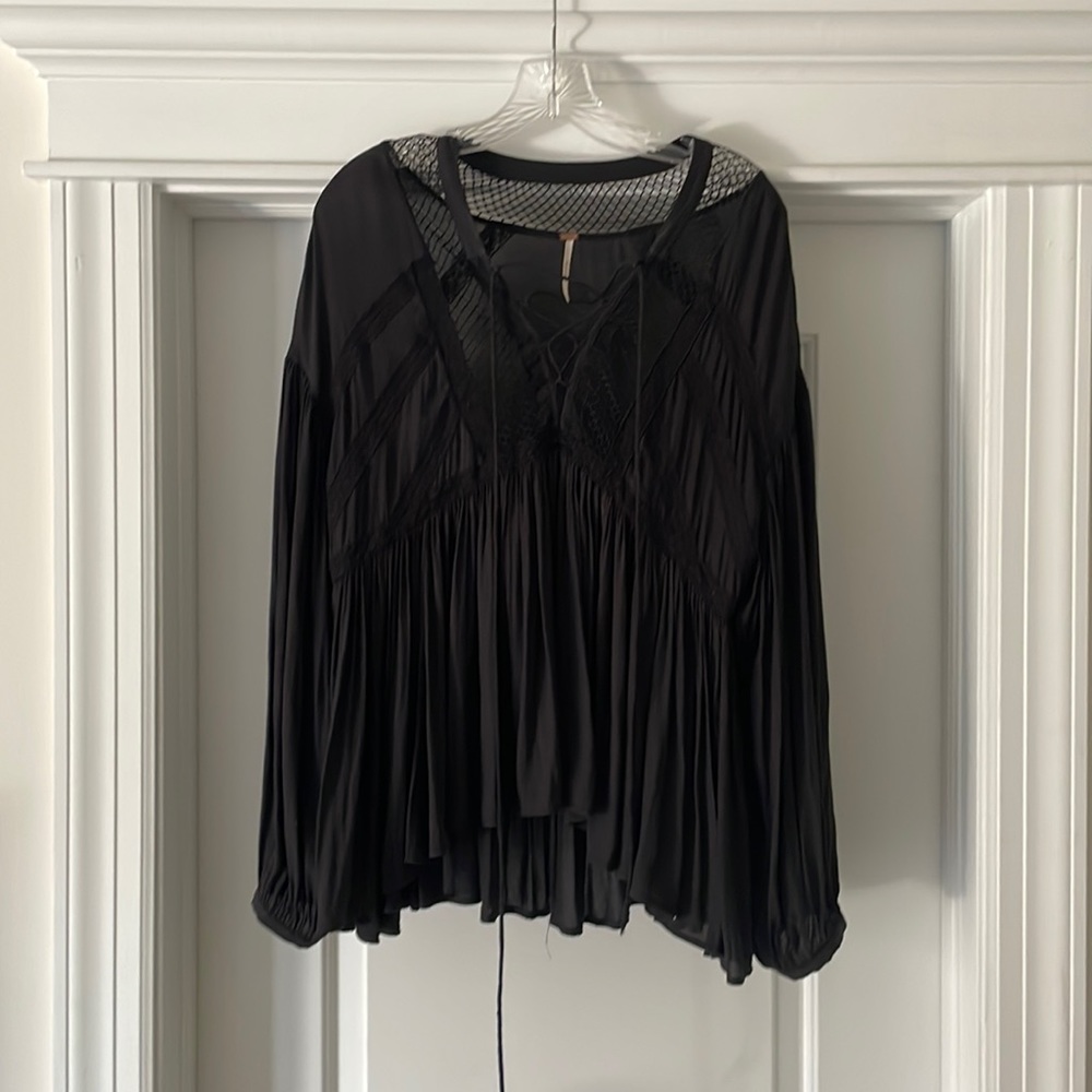 Black detailed Free People top